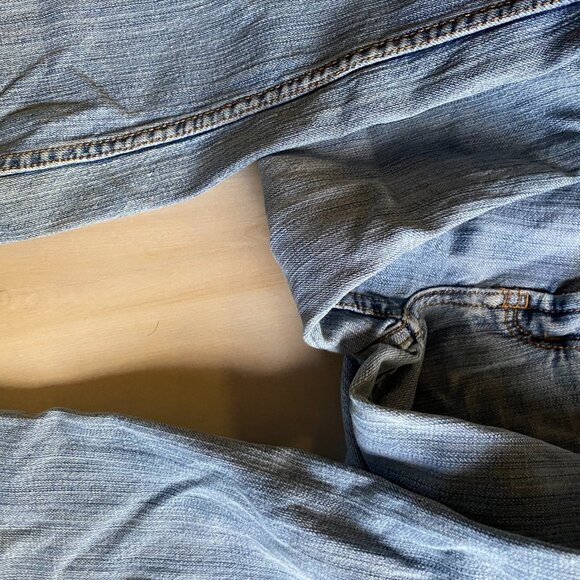 Express X2 Denim low rise light wash flared distressed jeans 10 Y2K cotton - Picture 13 of 15